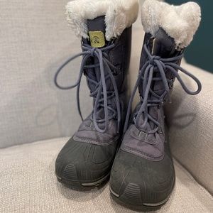 Kamik Women's Rival Snow Boot Size 8, Gray with black and white faux fur